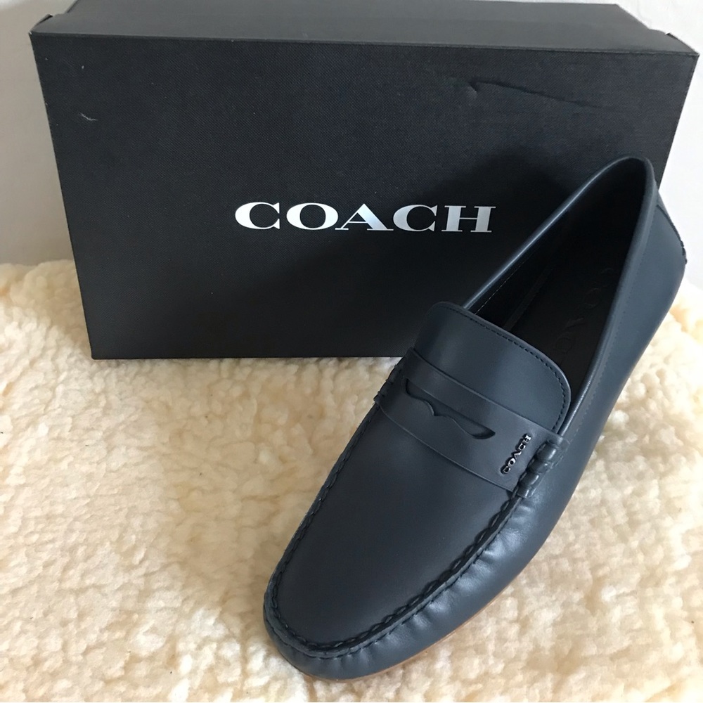 Coach Slate Blue Leather Drivers